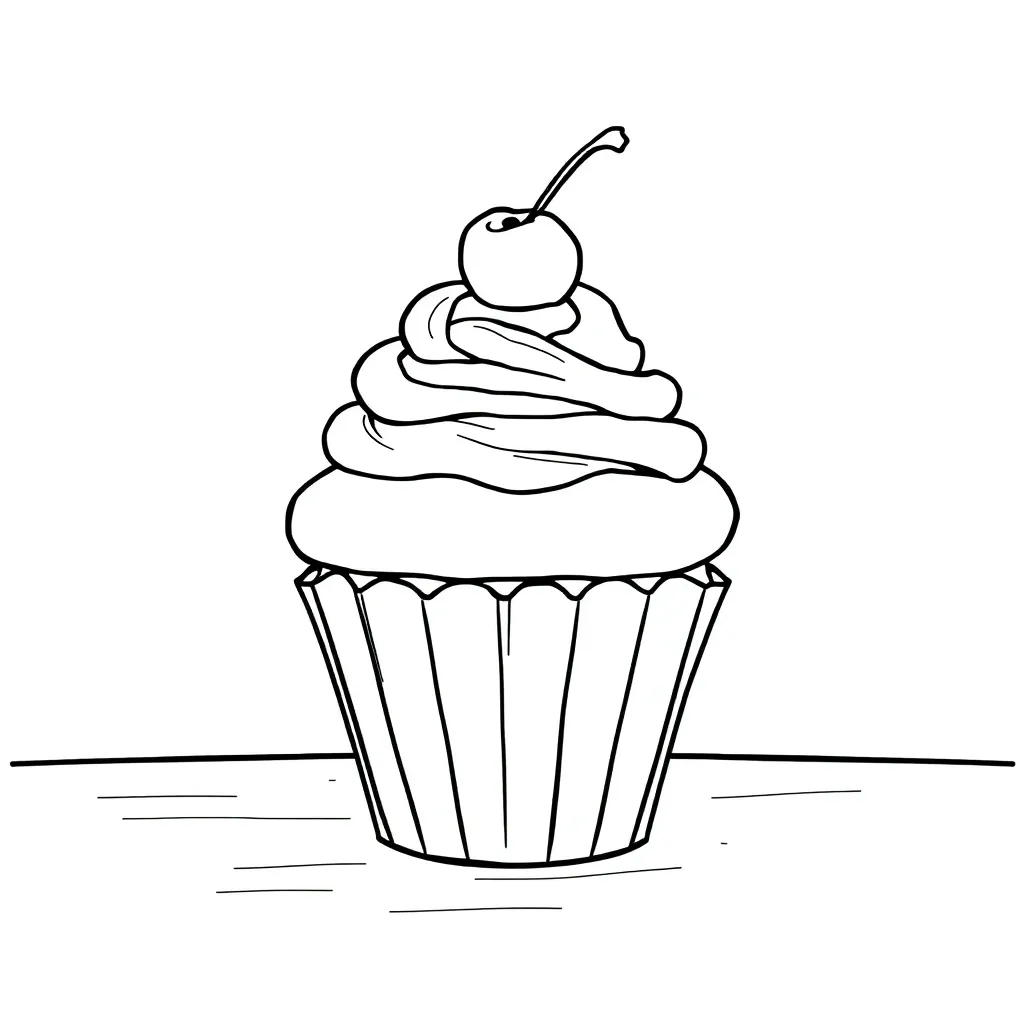 Cupcake coloring page