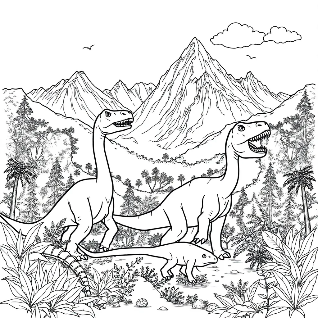 Dinosaurs coloring page