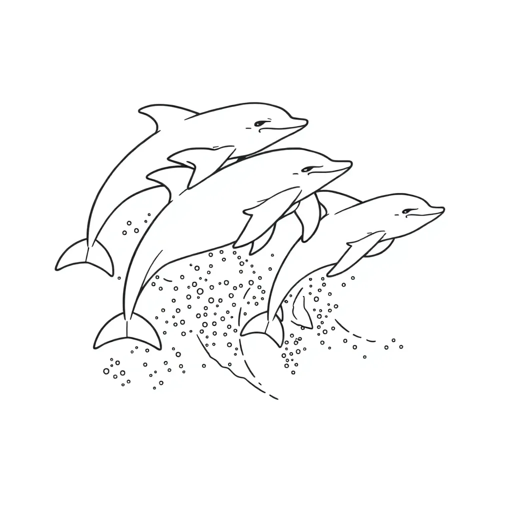 Dolphins coloring page