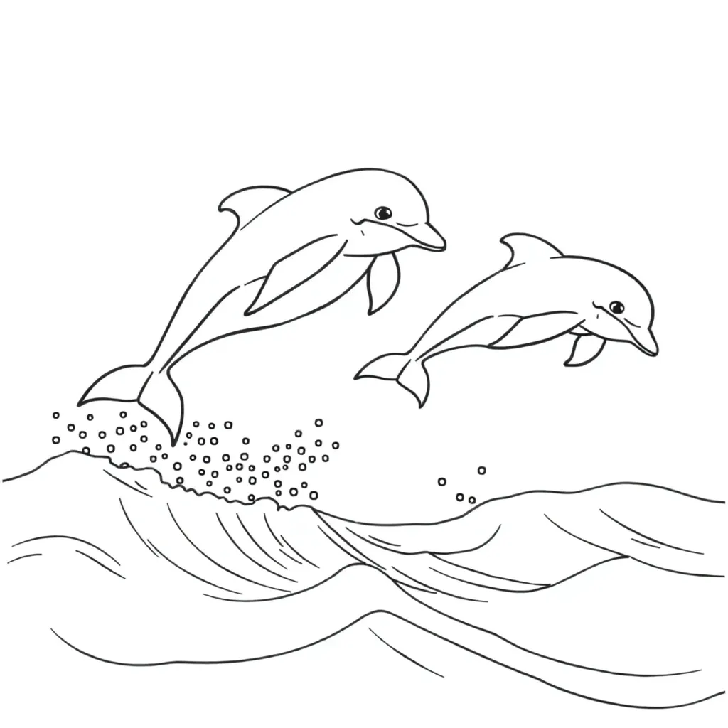 Dolphins coloring page