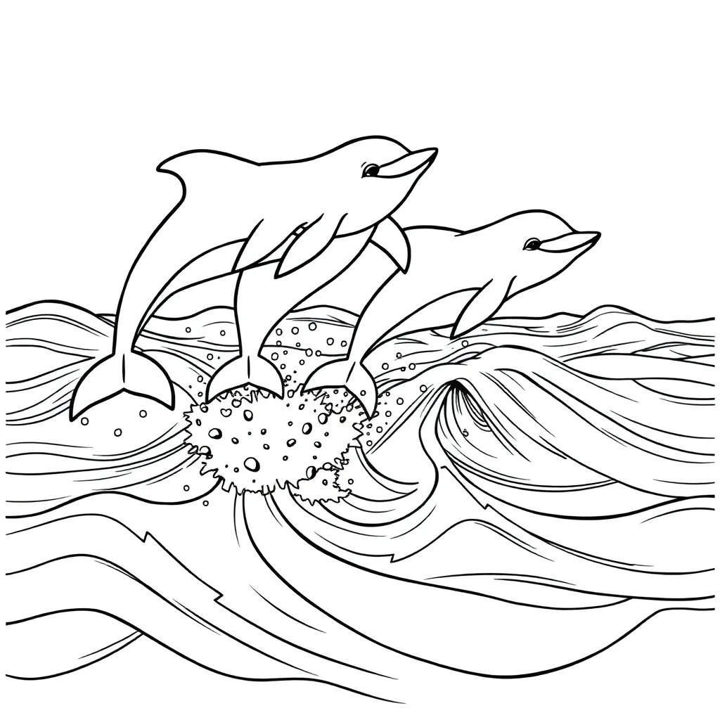 Dolphins coloring page