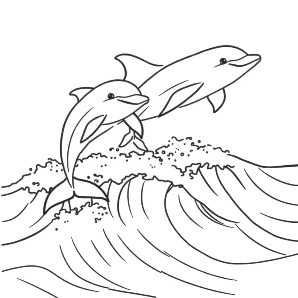 Dolphins coloring page