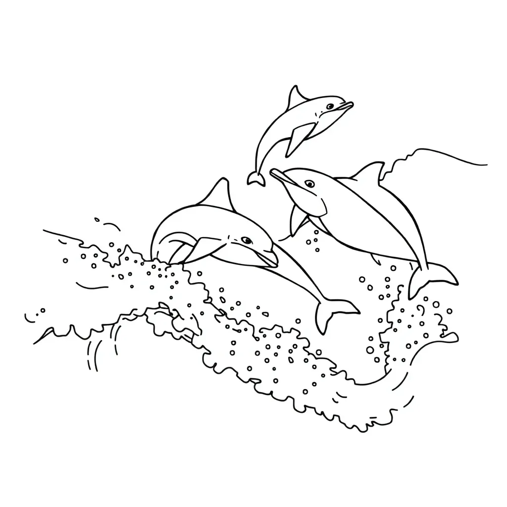 Dolphins coloring page