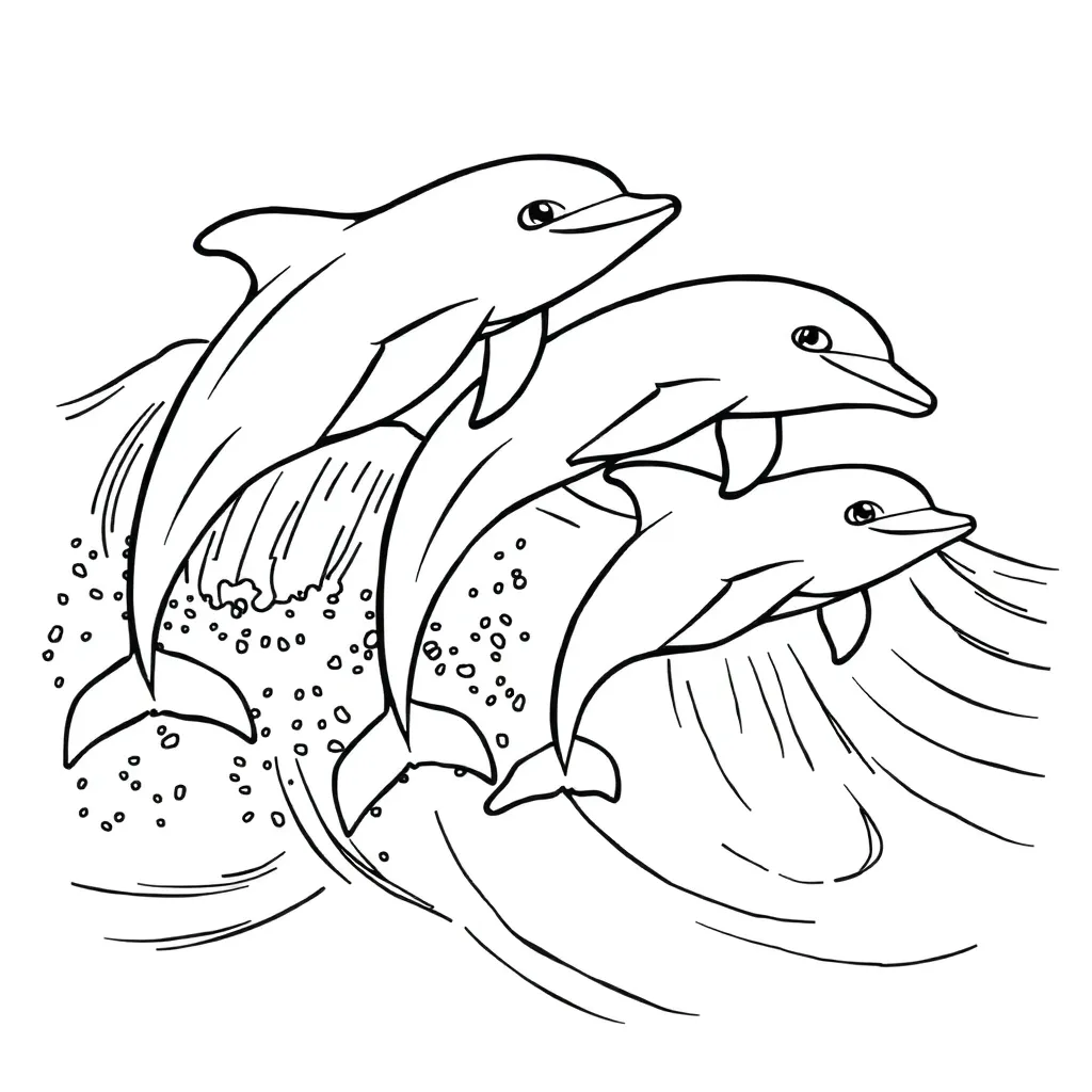 Dolphins coloring page