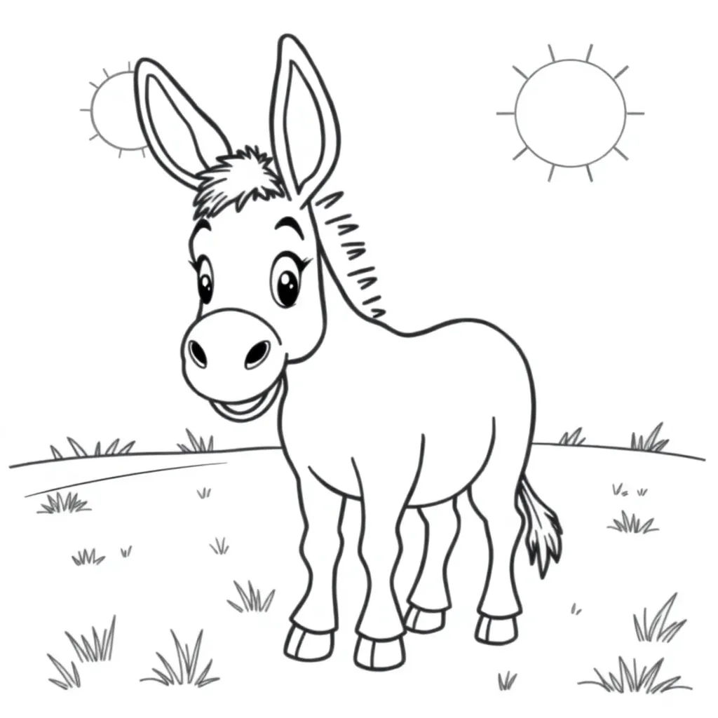 Donkey coloring page