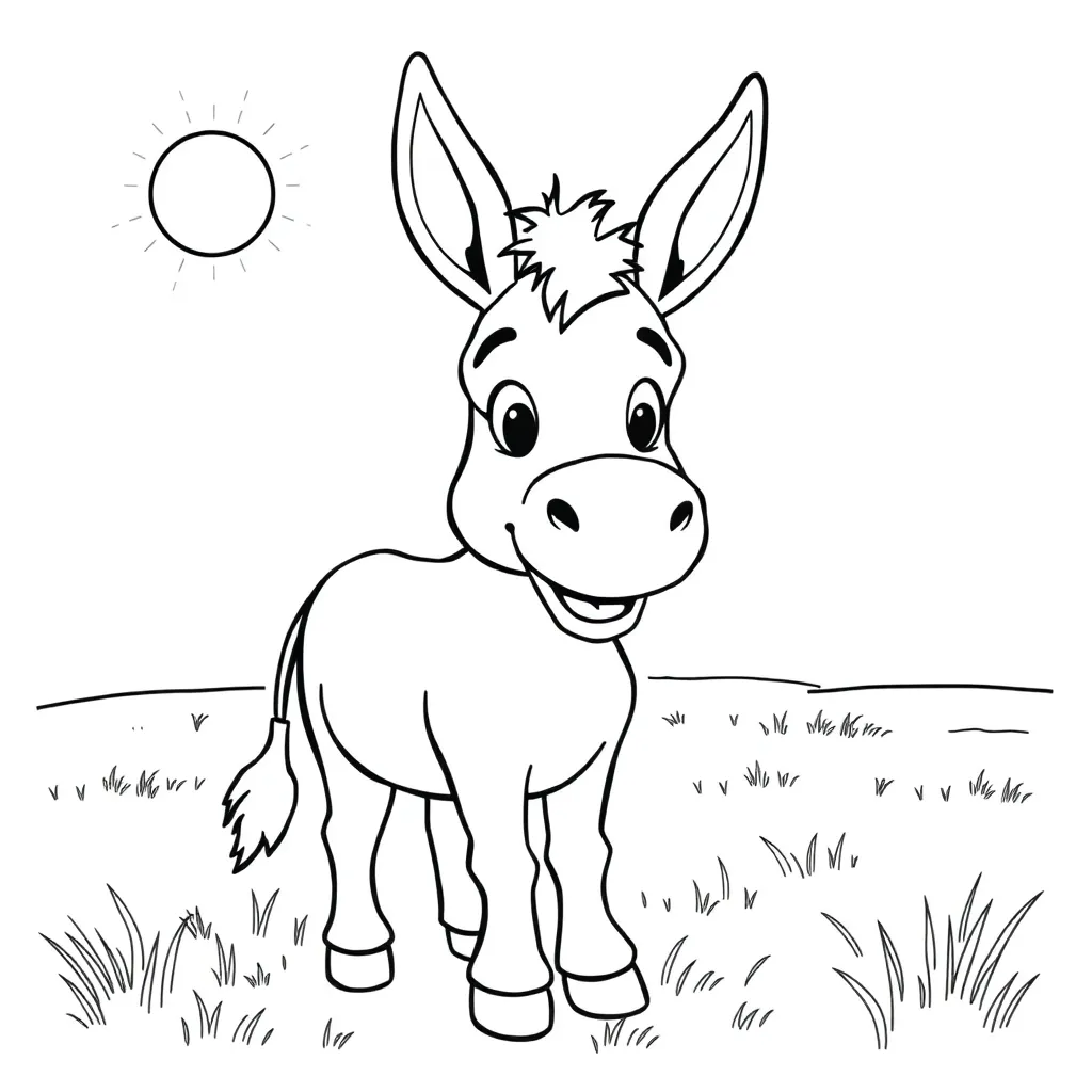 Donkey coloring page
