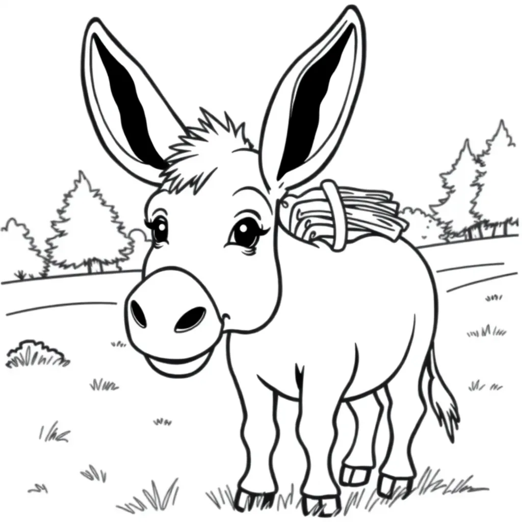 Donkey coloring page