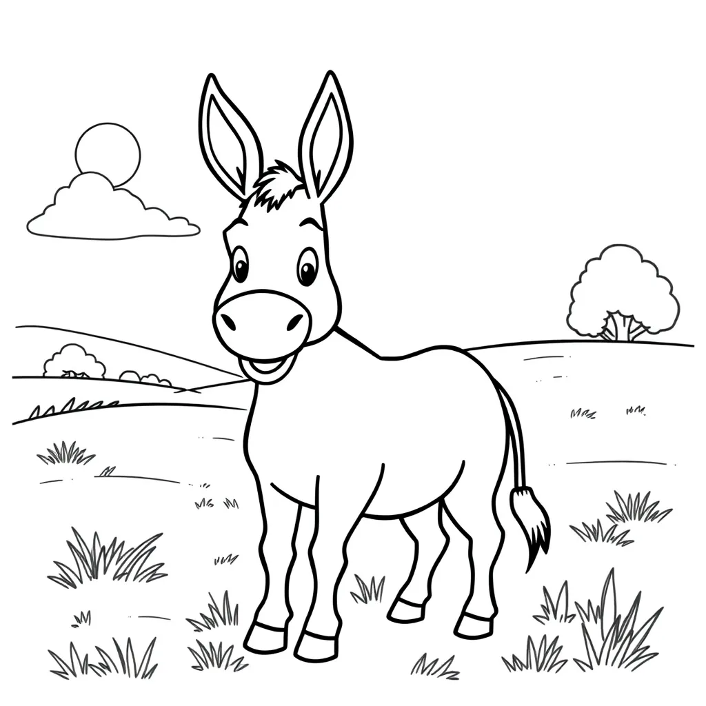 Donkey coloring page