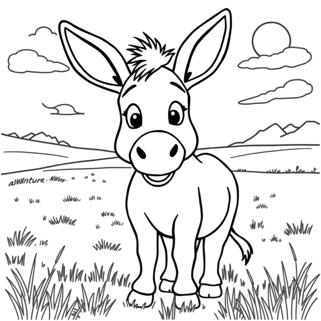 Donkey coloring page