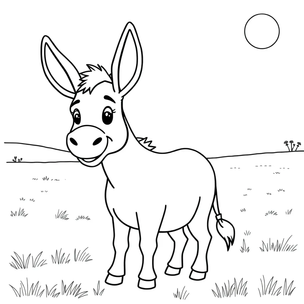 Donkey coloring page