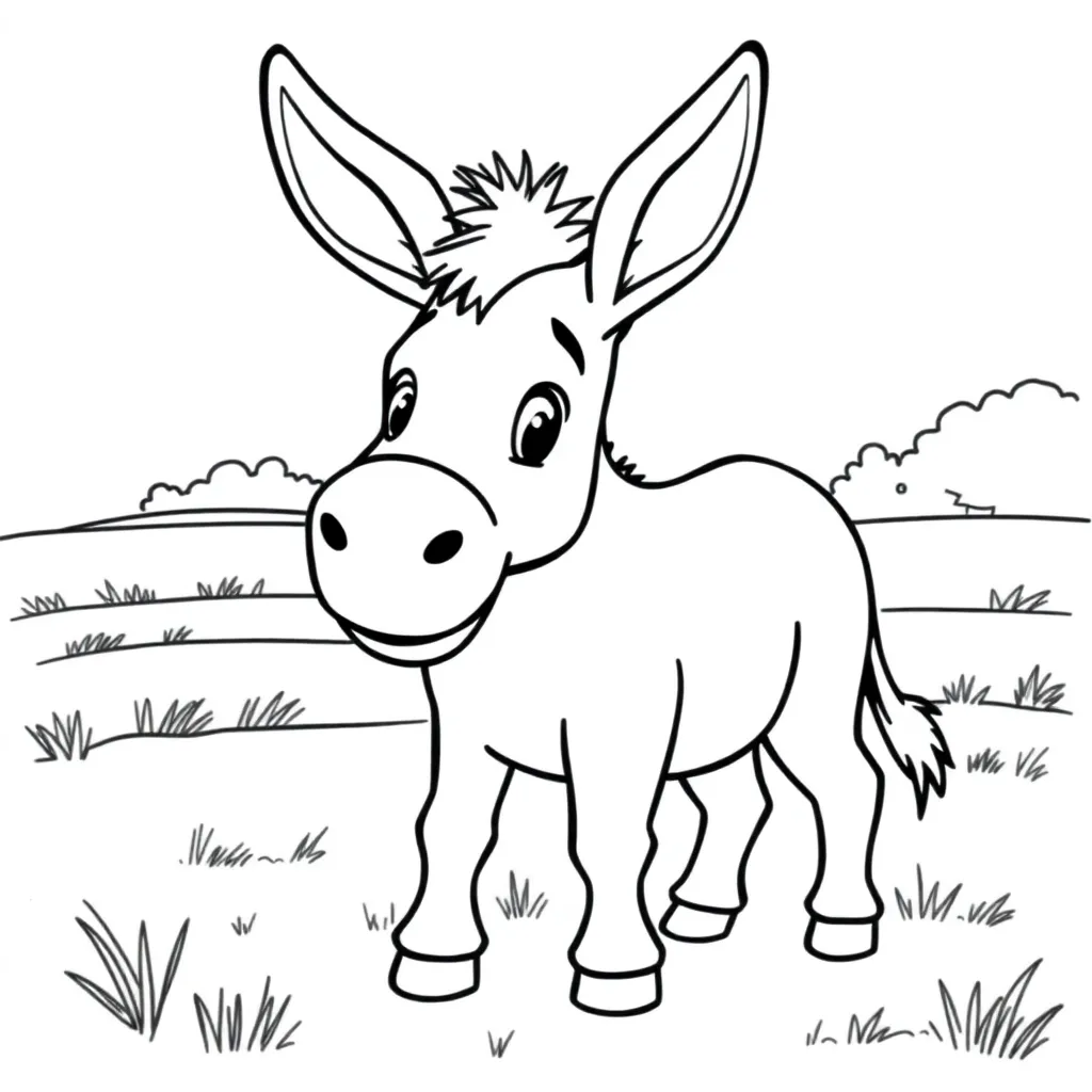 Donkey coloring page