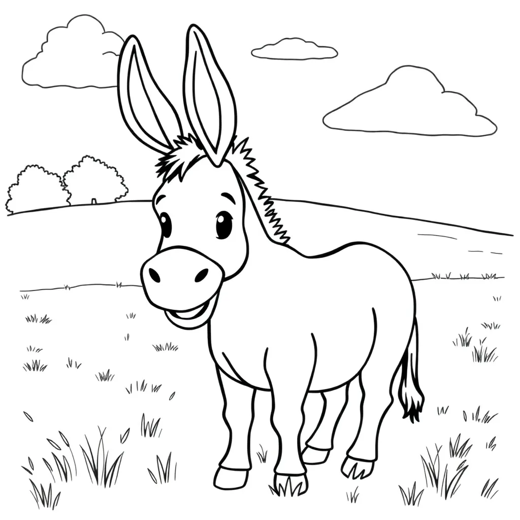 Donkey coloring page