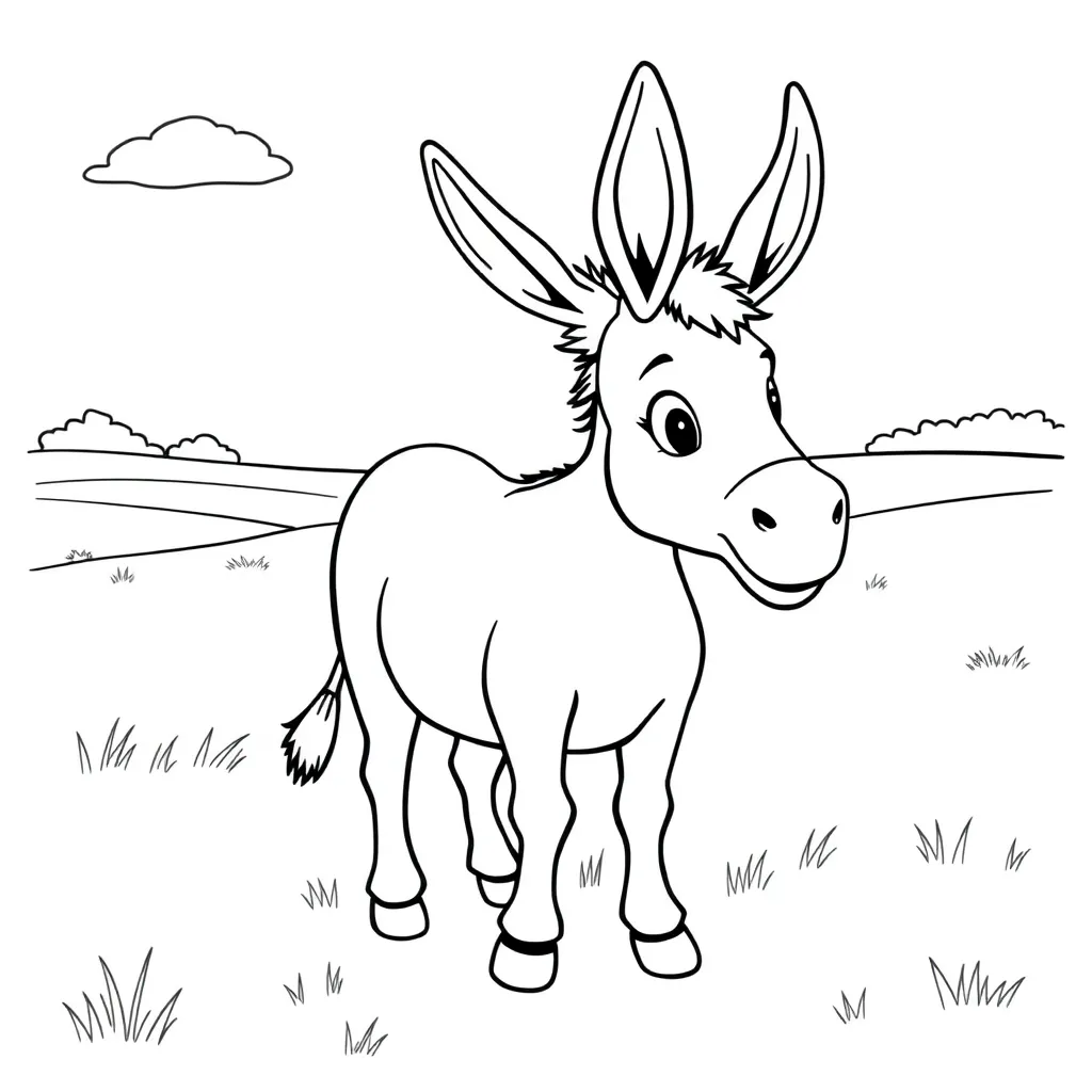 Donkey coloring page