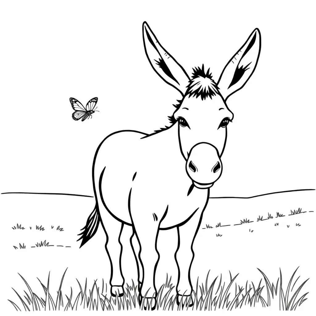 Donkey coloring page