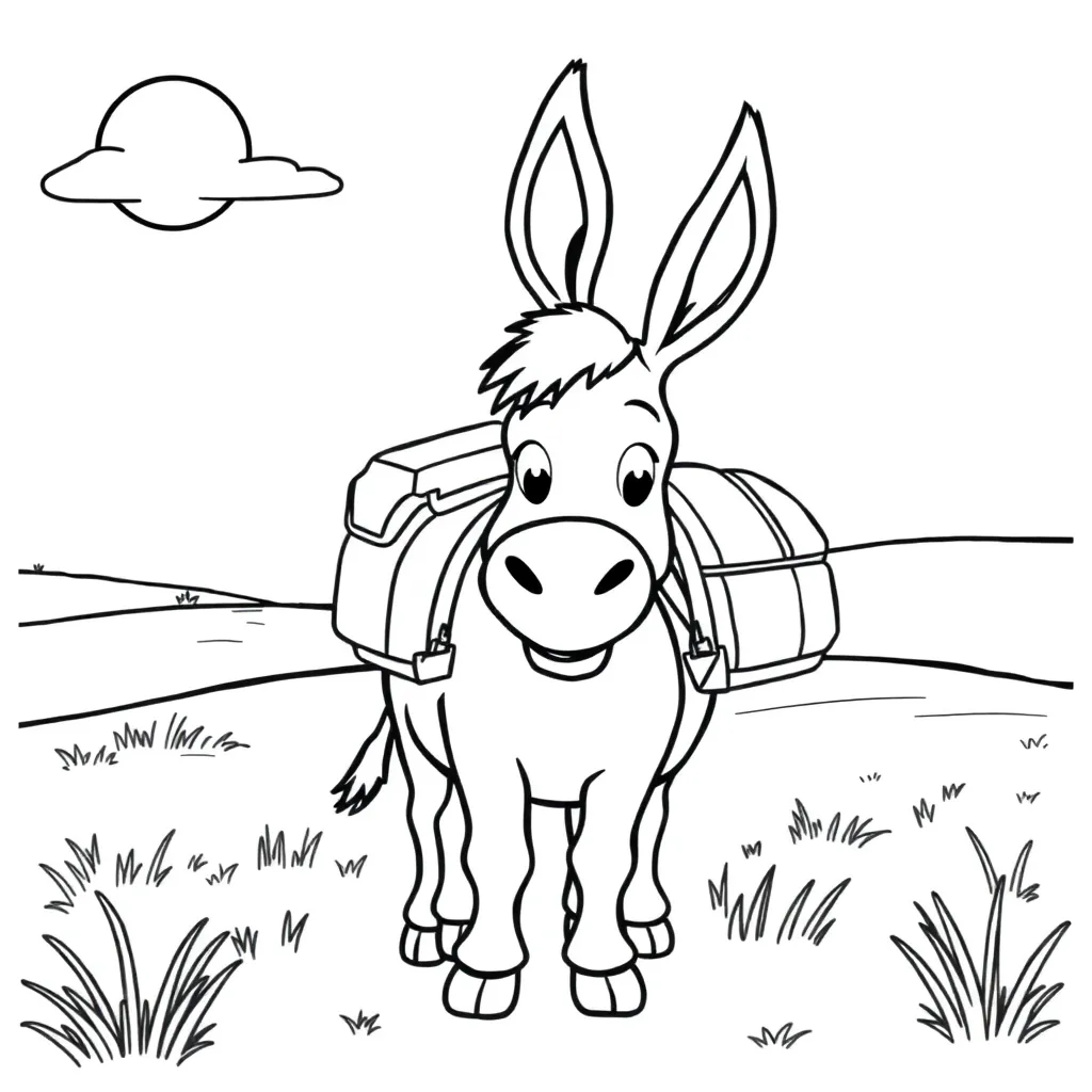 Donkey coloring page