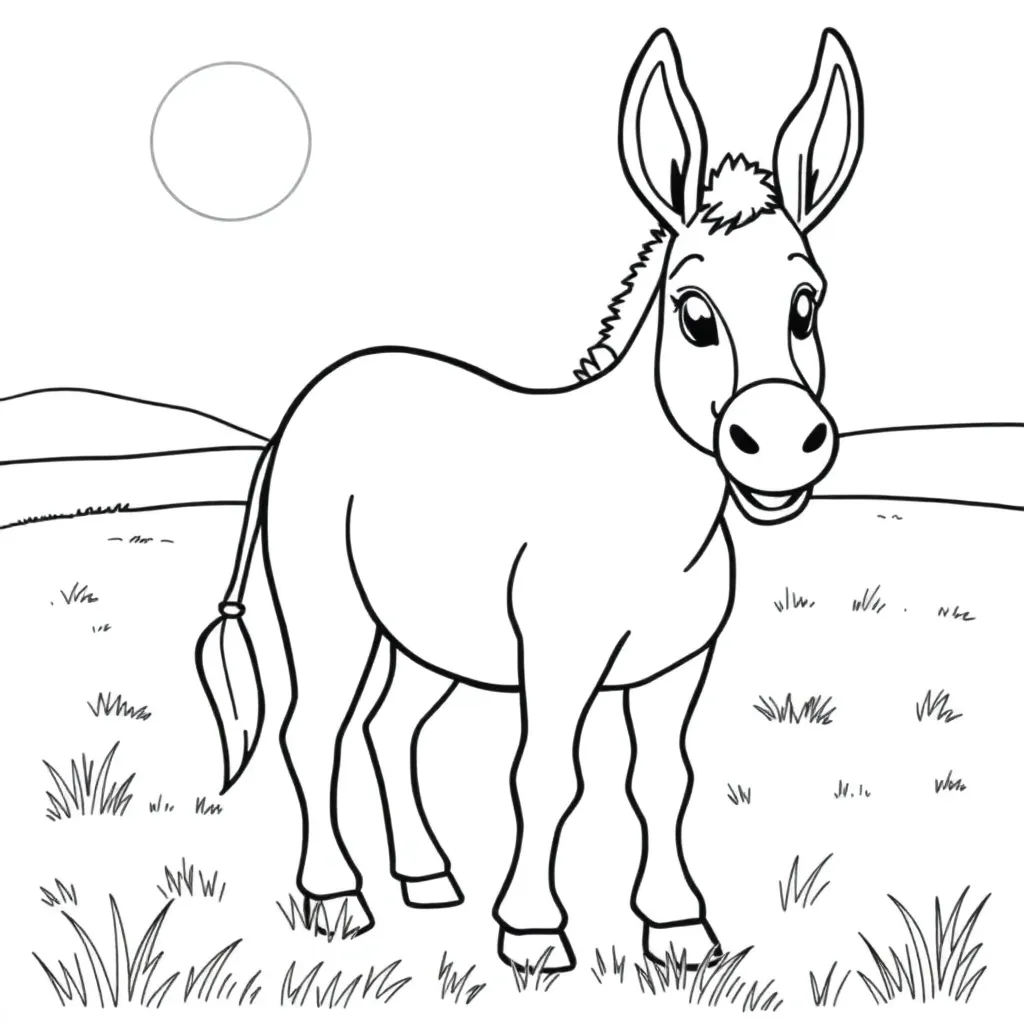 Donkey coloring page