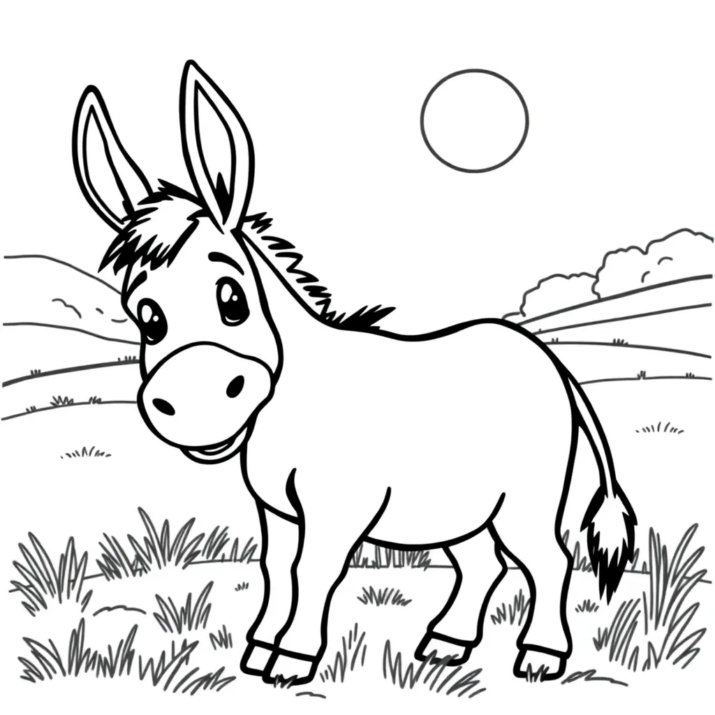 Donkey coloring page