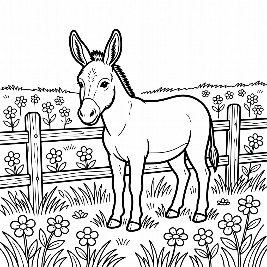 Donkey coloring page