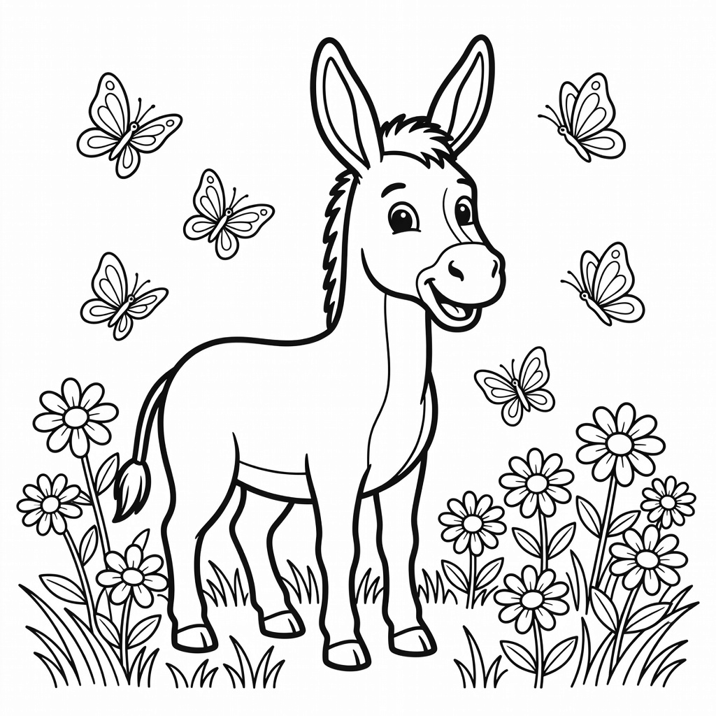 Donkey coloring page