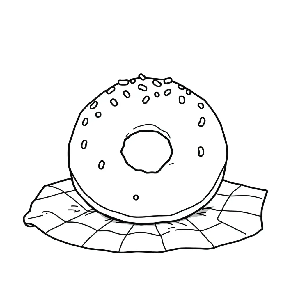 Donut coloring page