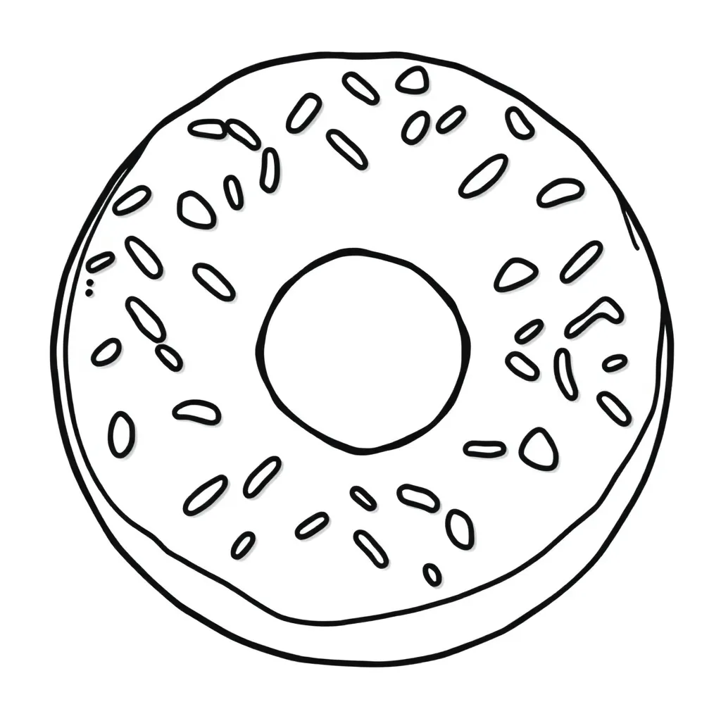 Donut coloring page