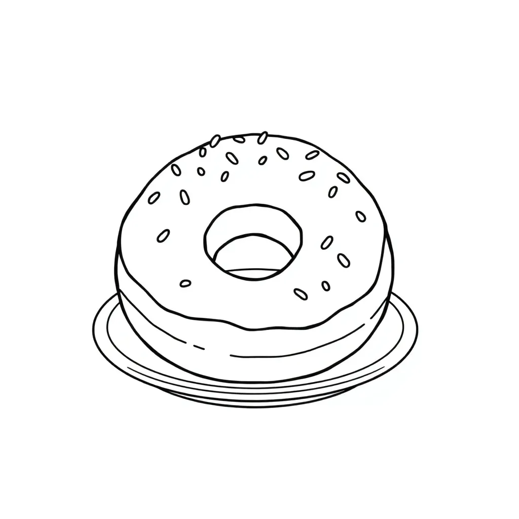 Donut coloring page
