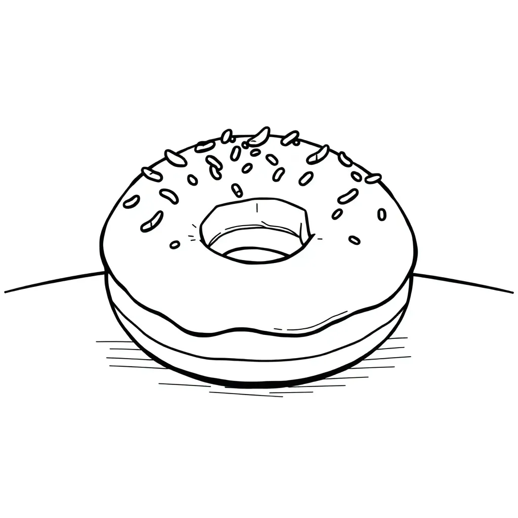 Donut coloring page