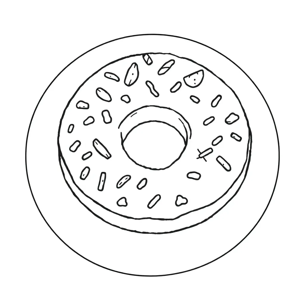 Donut coloring page