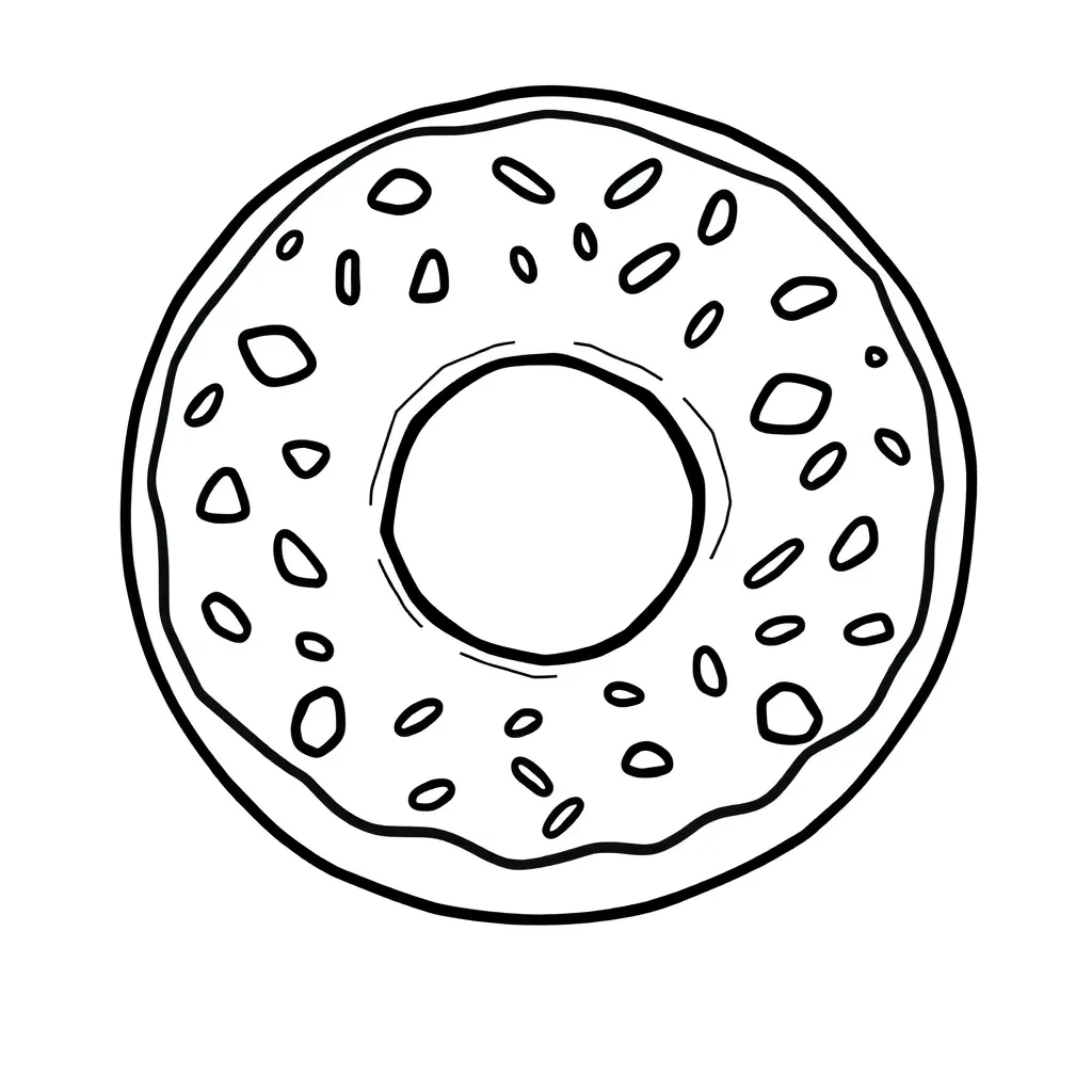 Donut coloring page