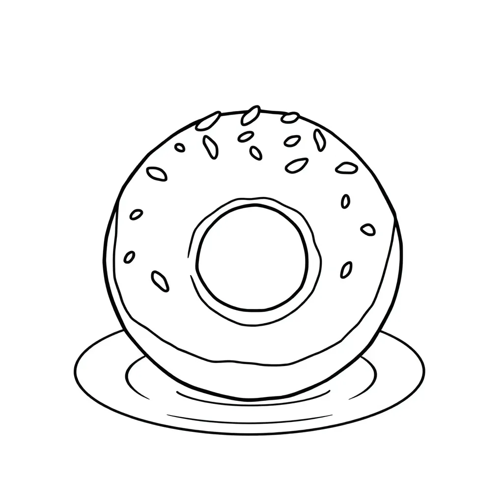 Donut coloring page