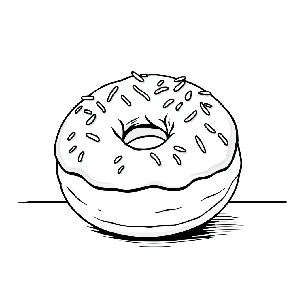 Donut coloring page