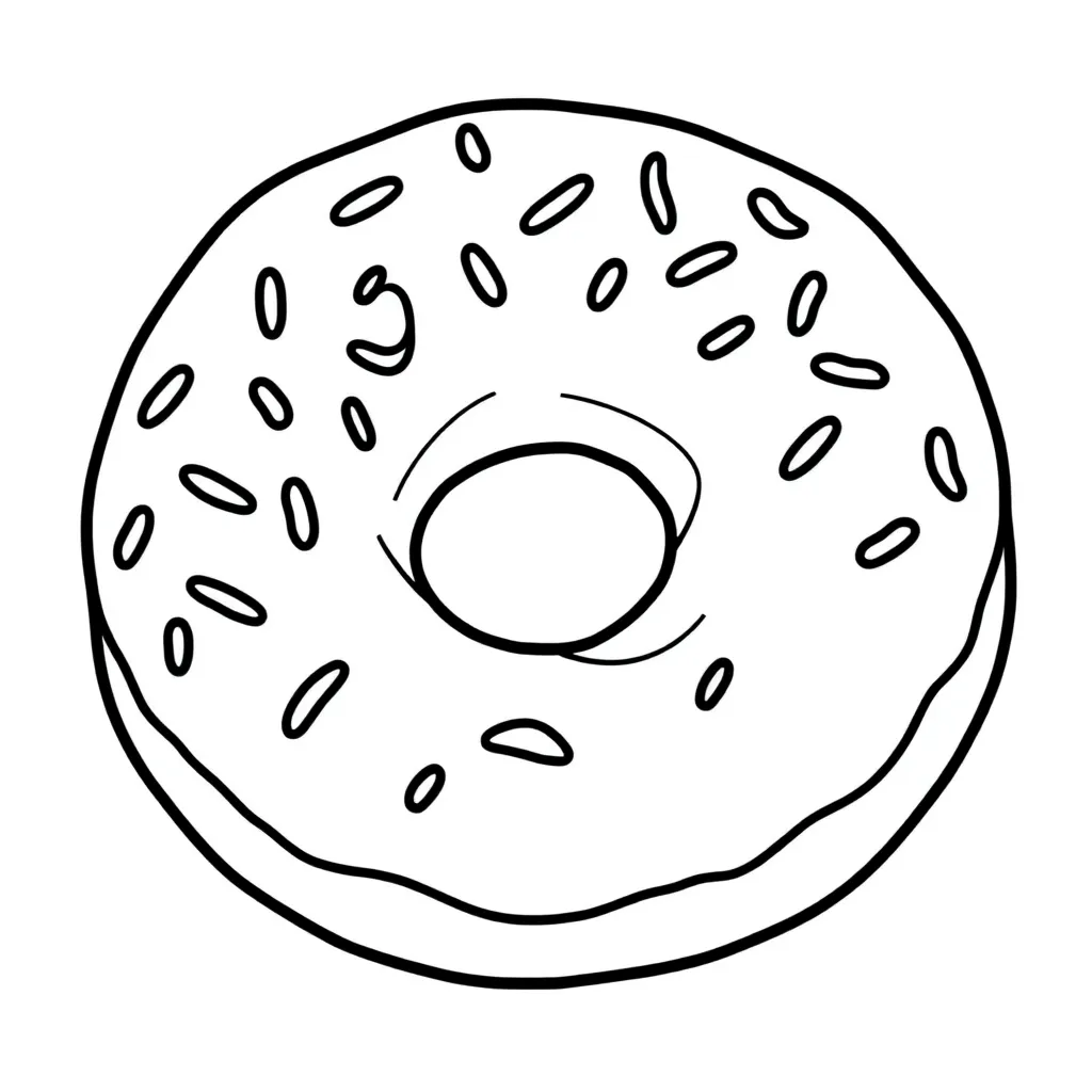 Donut coloring page
