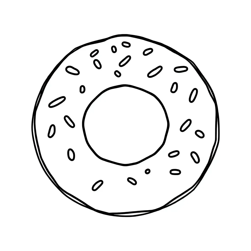 Donut coloring page