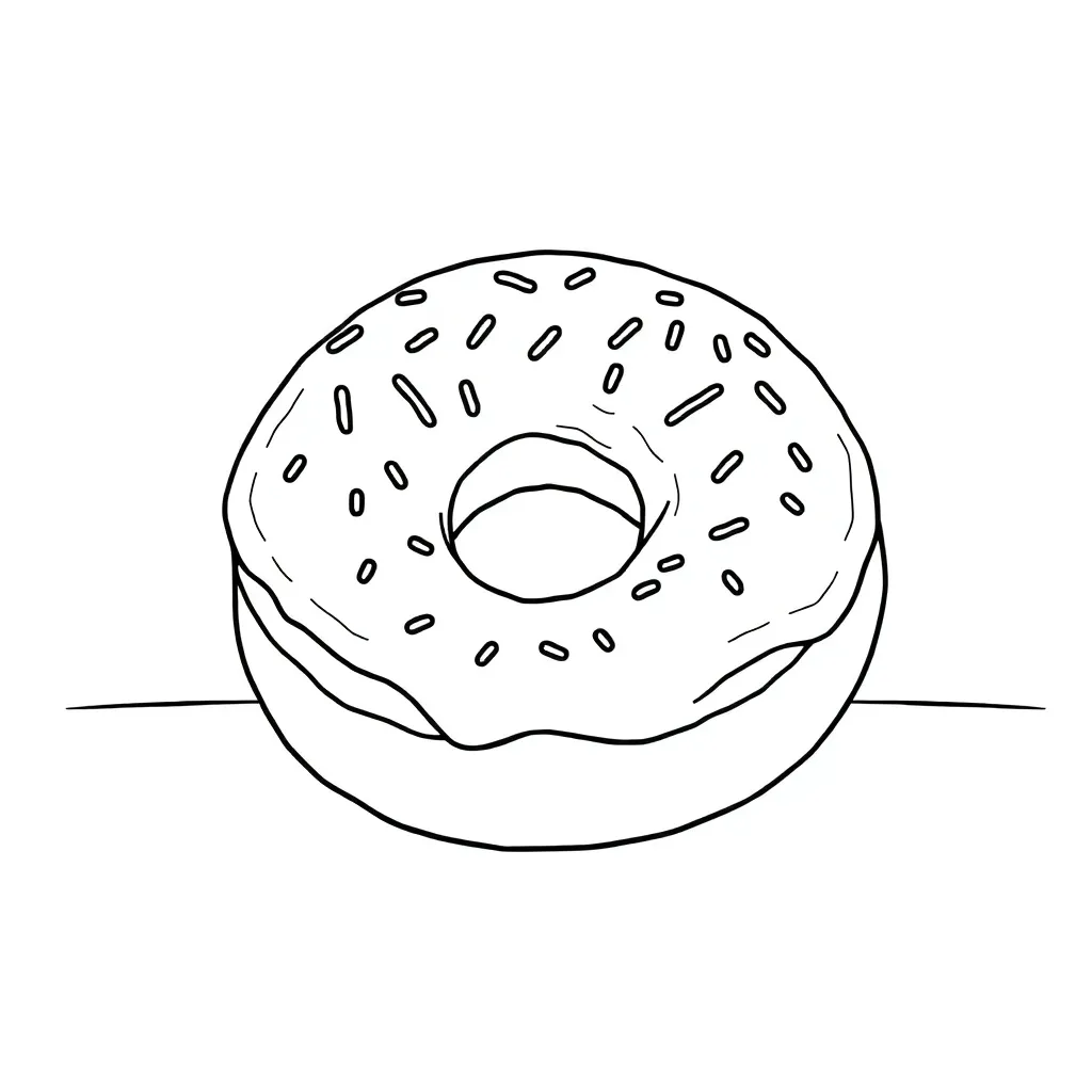 Donut coloring page