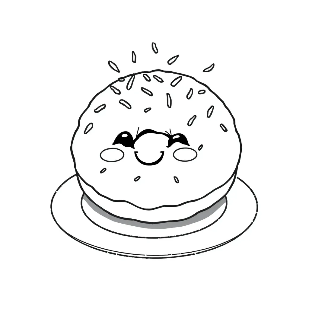 Donut coloring page
