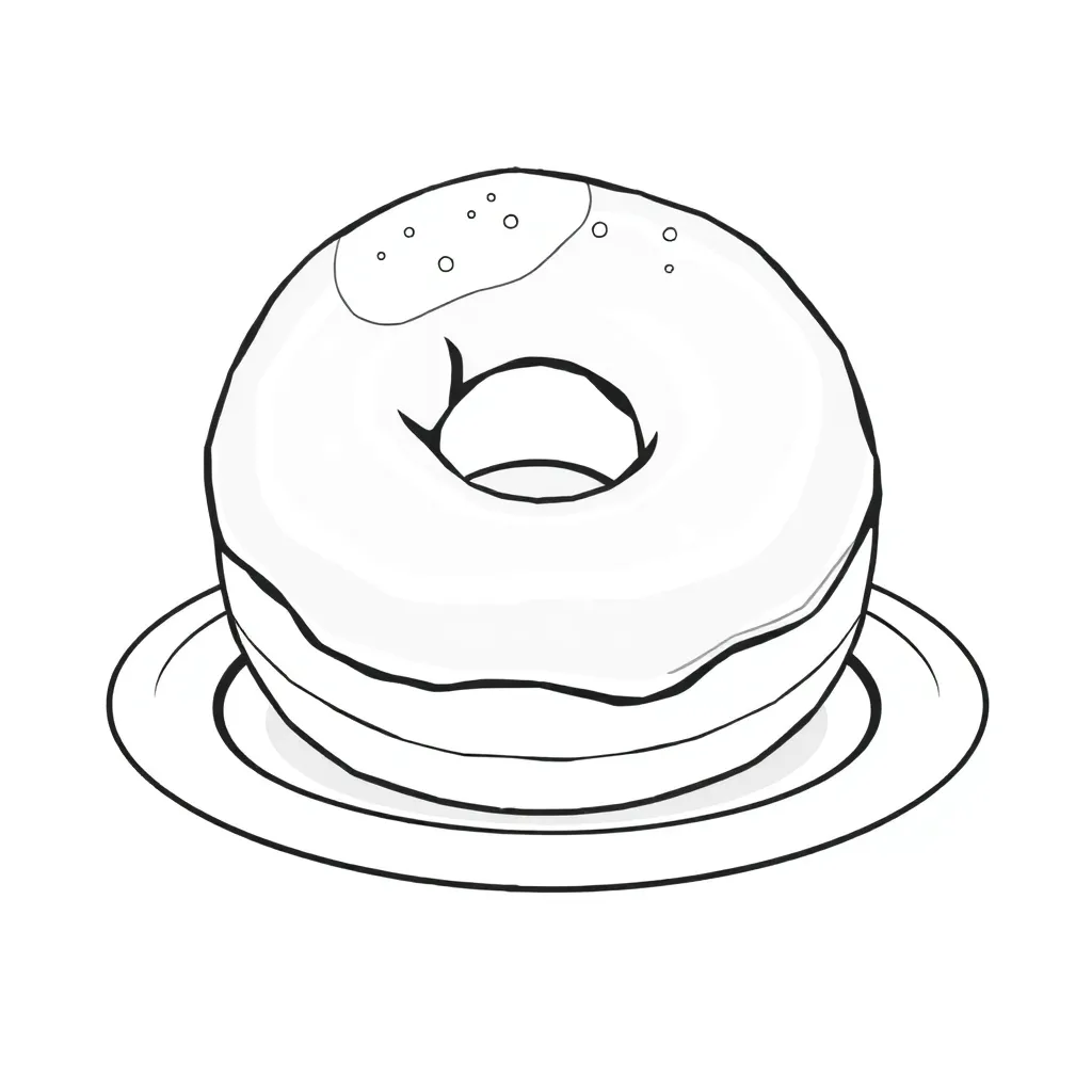 Donut coloring page