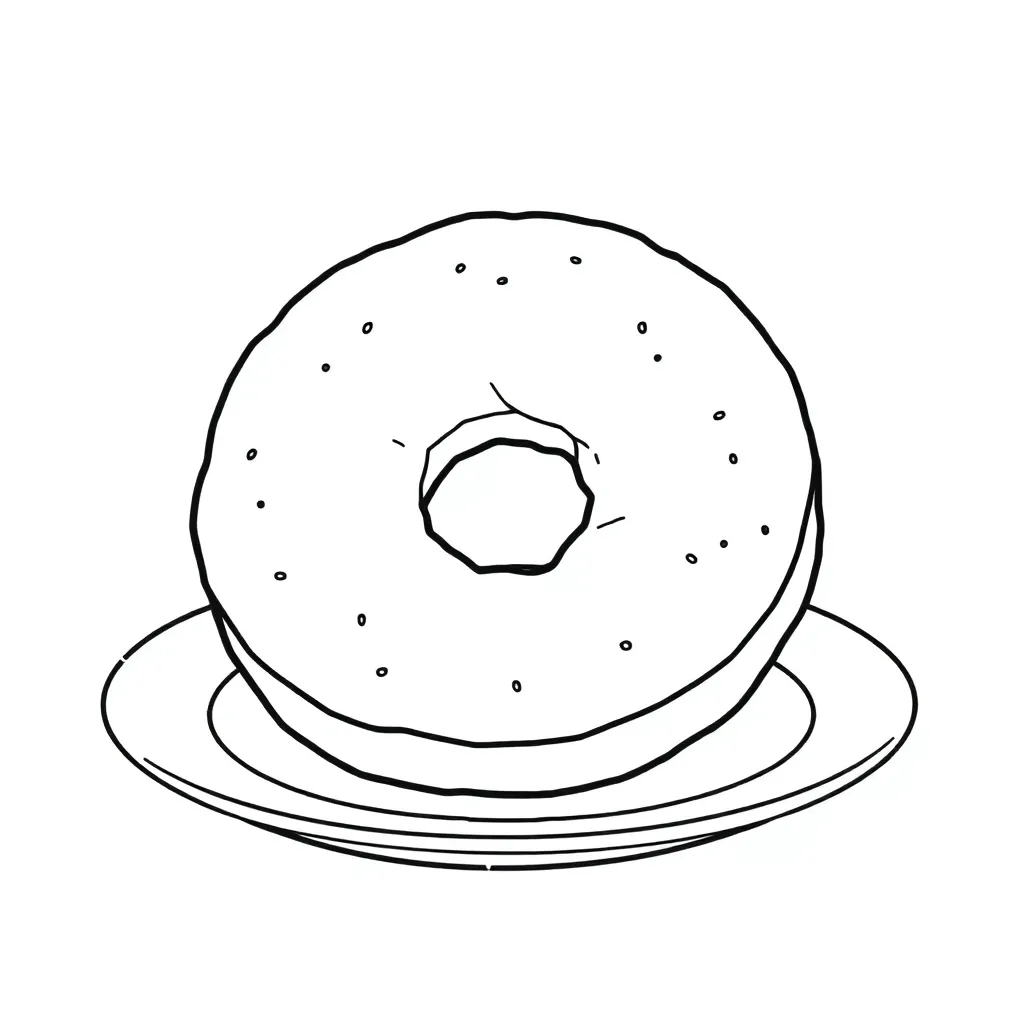 Donut coloring page