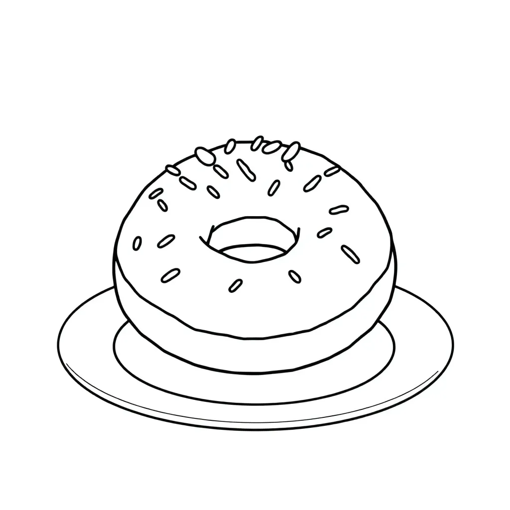 Donut coloring page