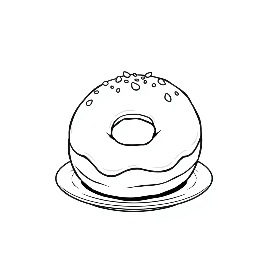 Donut coloring page