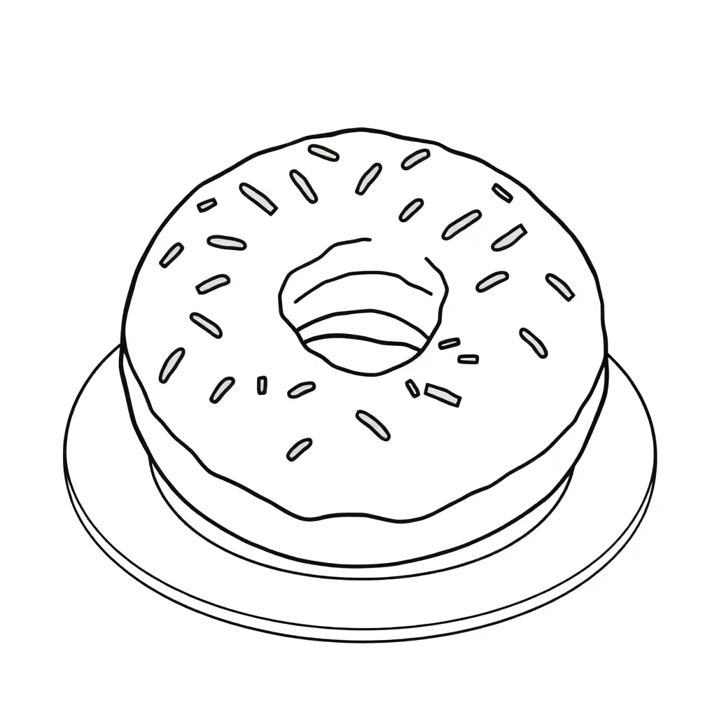 Donut coloring page