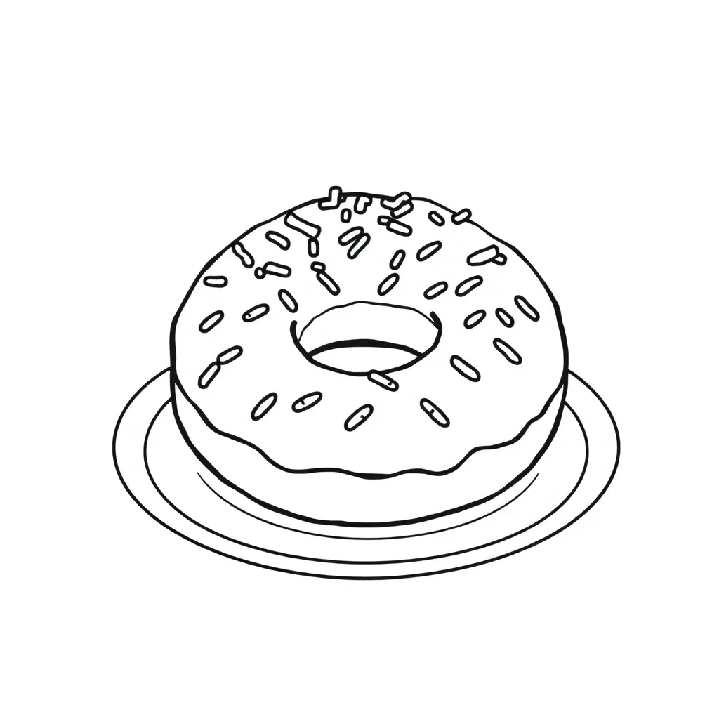 Donut coloring page