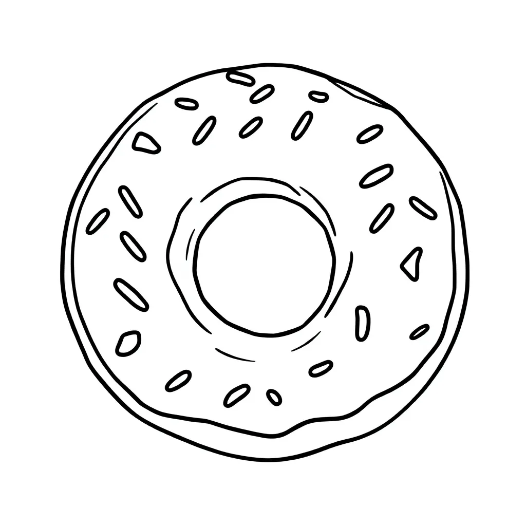 Donut coloring page