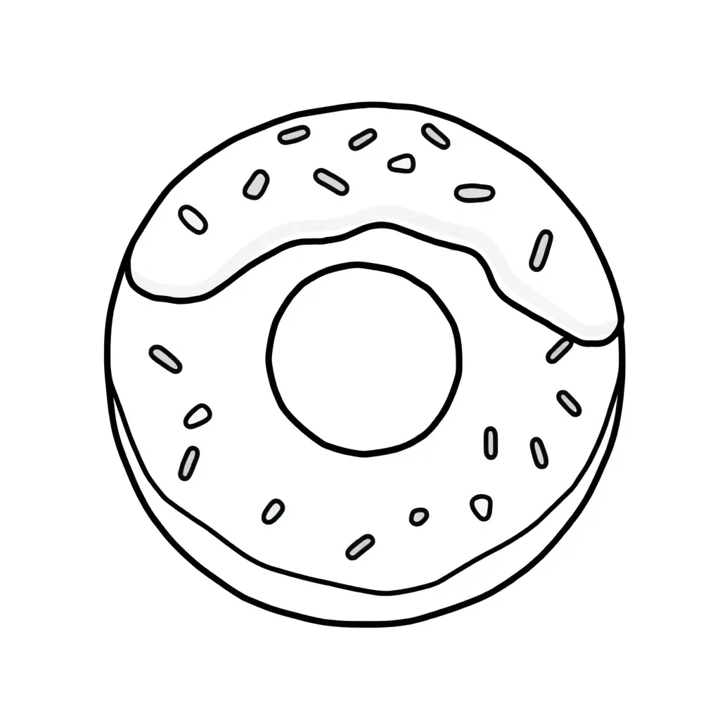 Donut coloring page