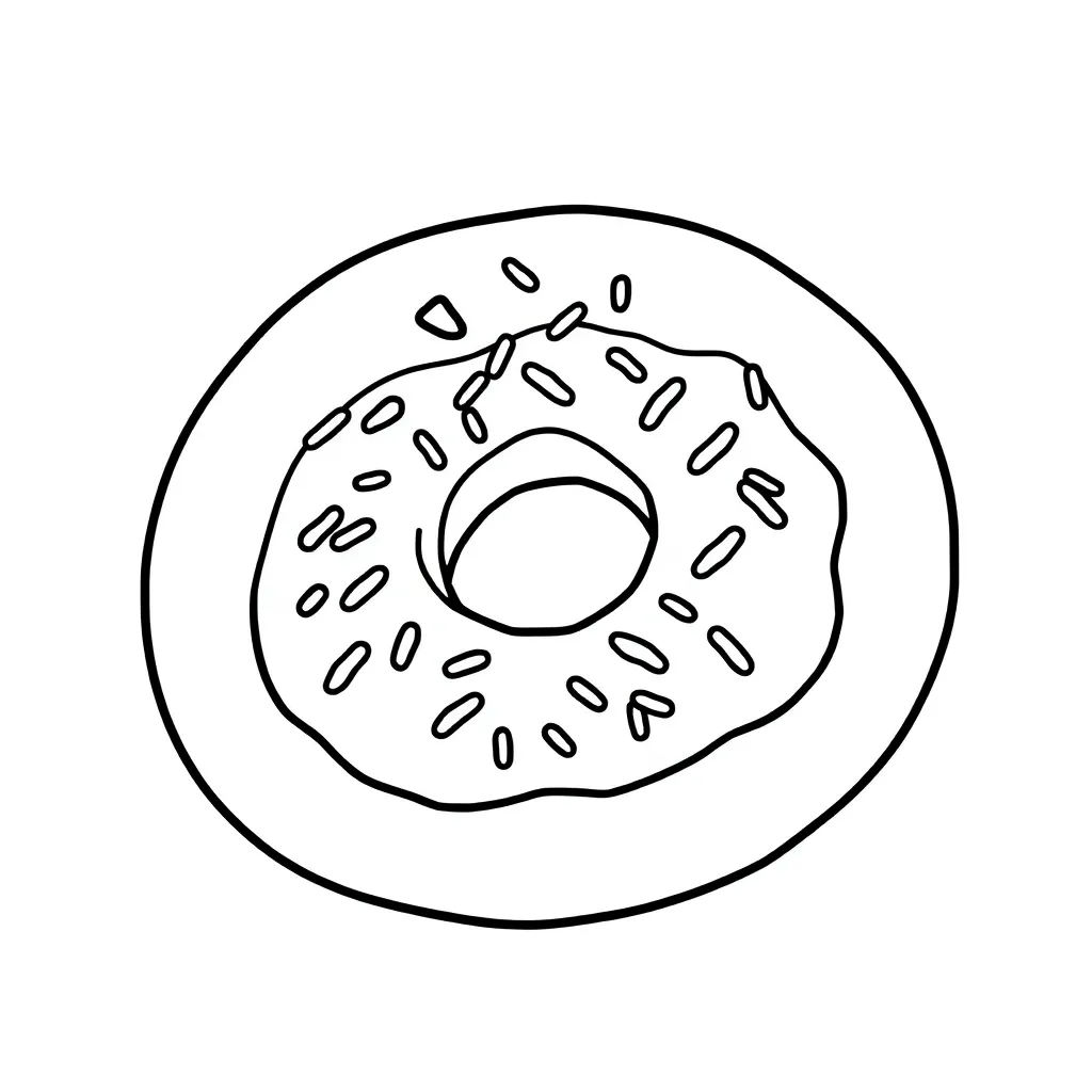Donut coloring page
