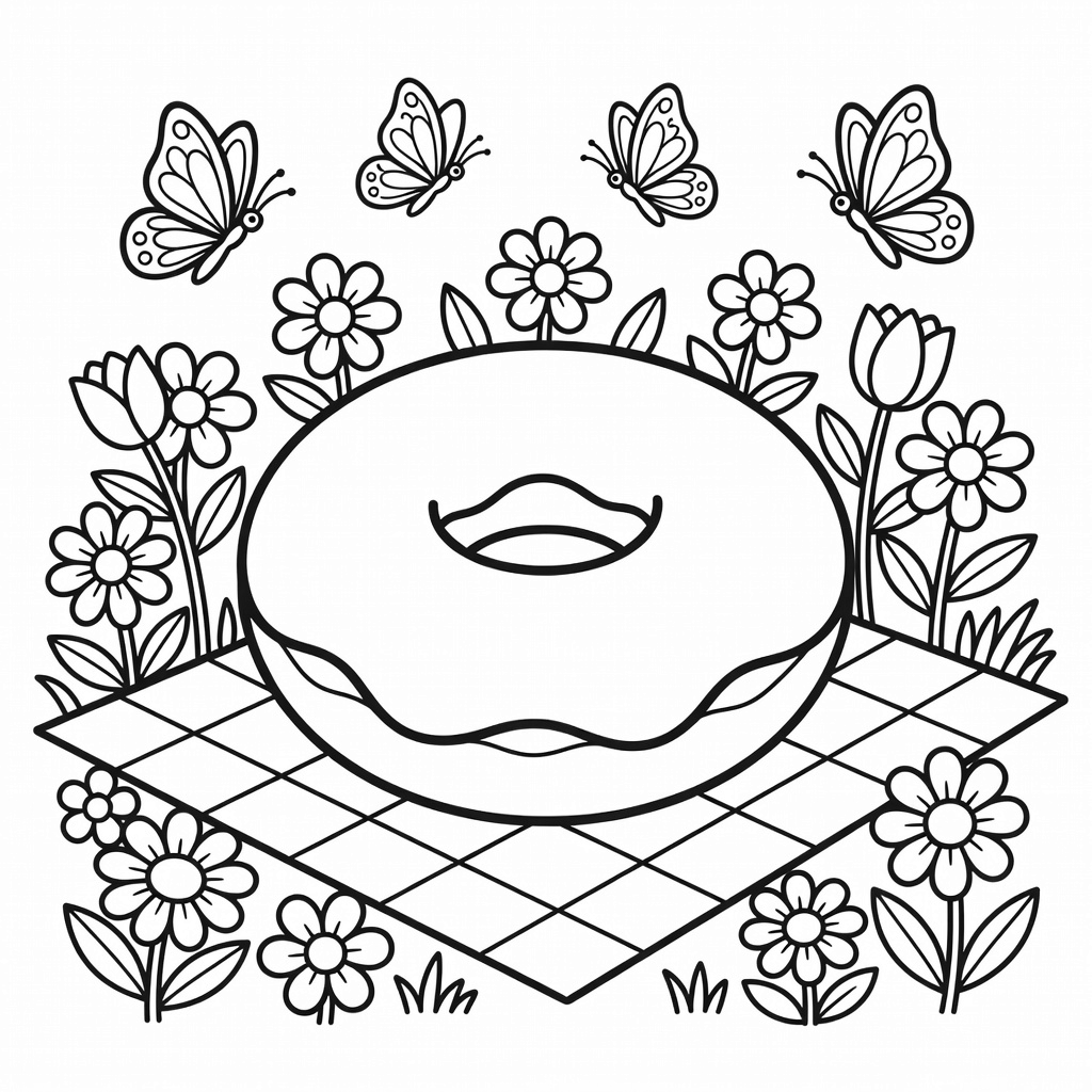Donut coloring page