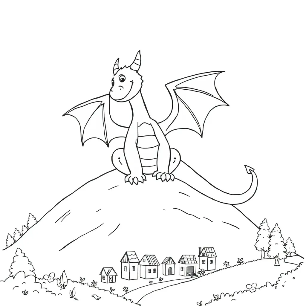 Dragon coloring page