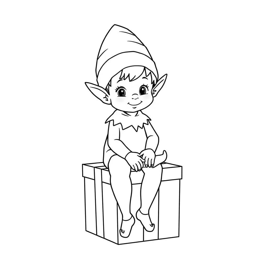 Elf coloring page
