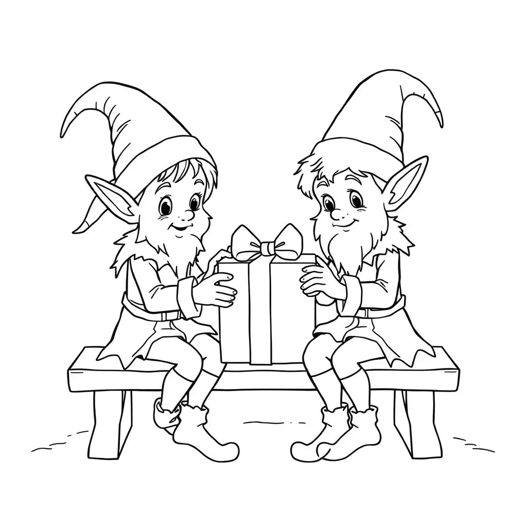 Elf coloring page