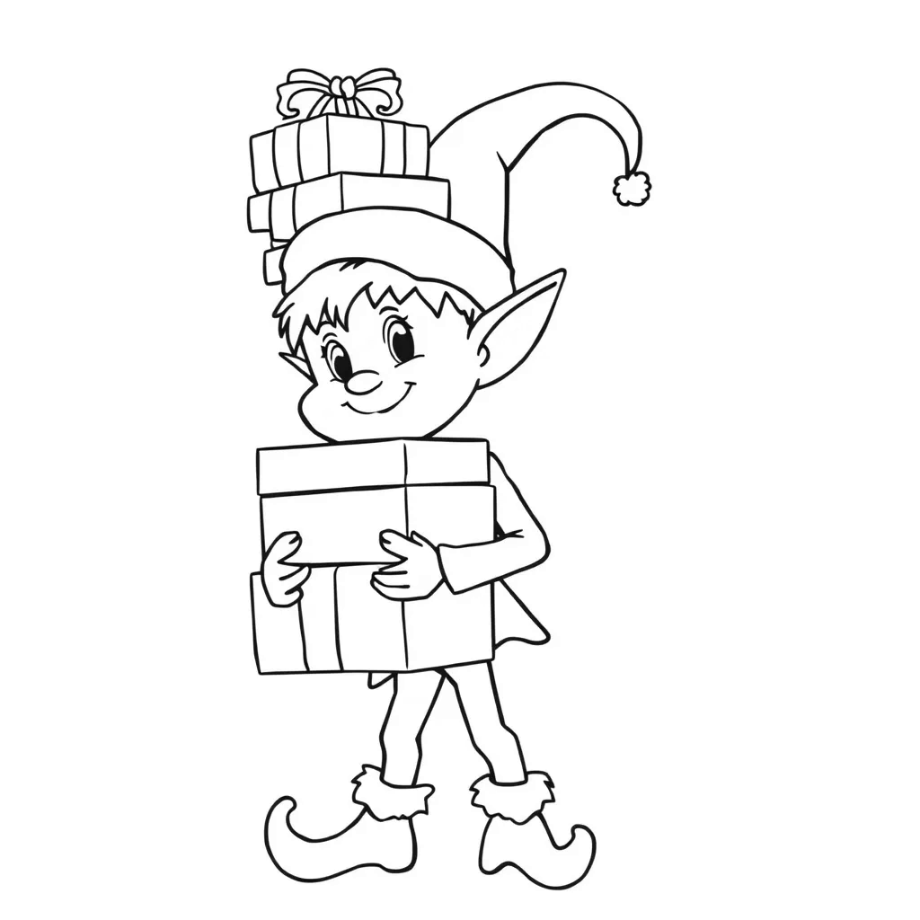 Elf coloring page