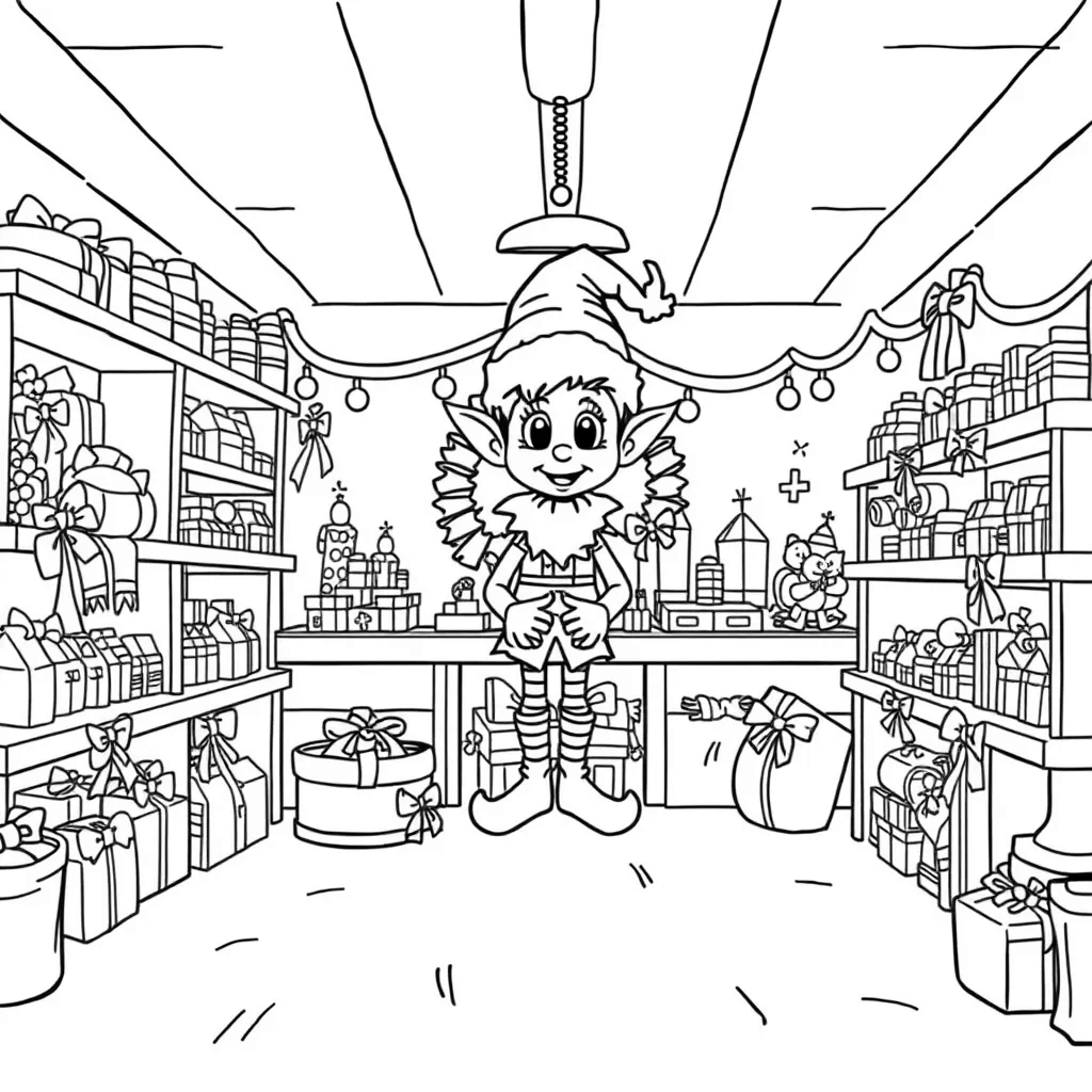 Elf coloring page